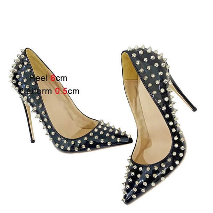 Women Celebrity Star Rivets 12cm Pump High Heels - High Heels - Voesnees - Mad Fly Essentials