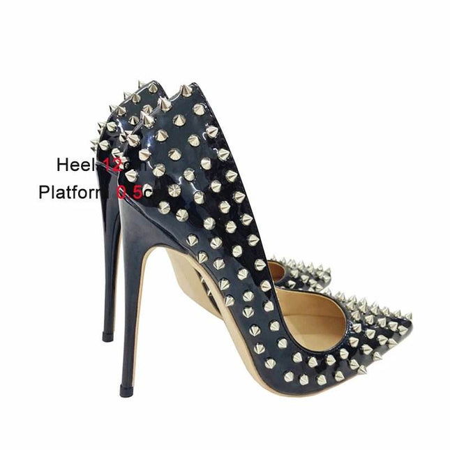 Women Celebrity Star Rivets 12cm Pump High Heels - High Heels - Voesnees - Mad Fly Essentials