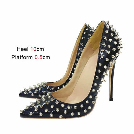 Women Celebrity Star Rivets 12cm Pump High Heels - High Heels - Voesnees - Mad Fly Essentials