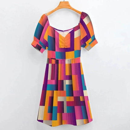 Women Checkered Pattern Midi Party Dress - Party Dress - Cute Sphere - Mad Fly Essentials