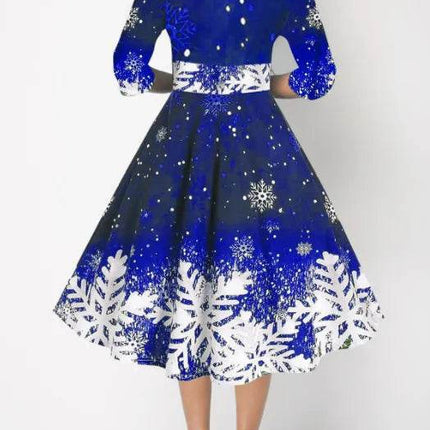 Women Christmas Snowflake Party Dress - Party Dress - Chrleisure - Mad Fly Essentials