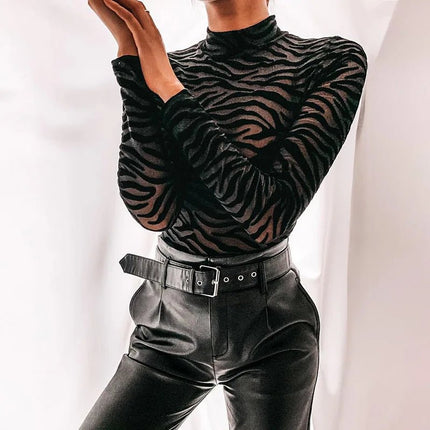 Women Clubwear Black Mesh Transparent Long Bodysuit - Women Clubwear - EKMT - Mad Fly Essentials