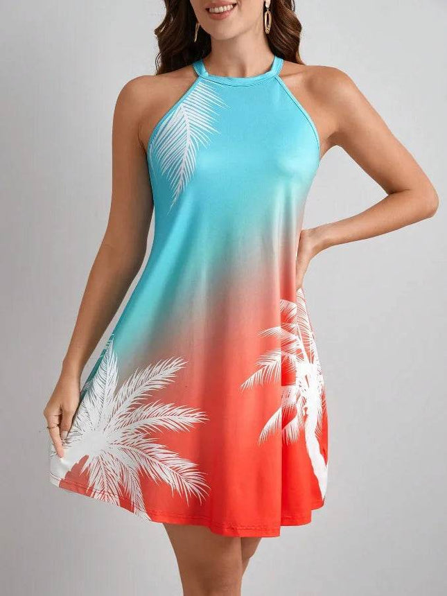 Women Coconut Gradient Pink Purple Vintage Beach Dress - Beach Dress - Beach Fellow - Mad Fly Essentials