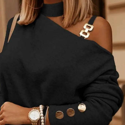 Cold Shoulder Marble Print Women Blouse - Women Blouse - Dream Girl - Mad Fly Essentials