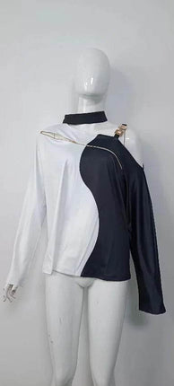 Cold Shoulder Marble Print Women Blouse - Women Blouse - Dream Girl - Mad Fly Essentials