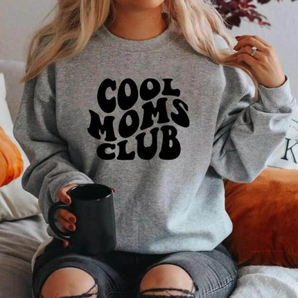 Women Cool Moms Club Graphic Sweat Shirt - Shirt - AIDAYOU - Mad Fly Essentials