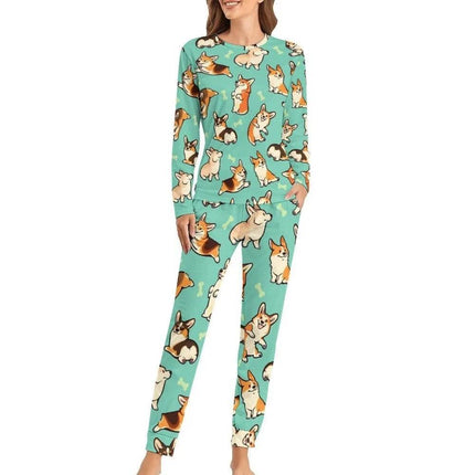 Women Corgi Dog Animal 2pc Sleepwear Pajama Set - Pajama Set - Wish Shape - Mad Fly Essentials