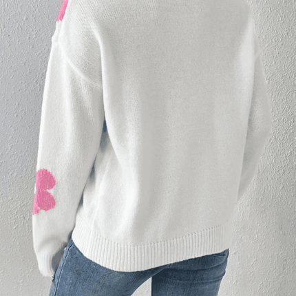 Women Crew Neck Floral Crop Sweater - Sweater - BiggOrange - Mad Fly Essentials