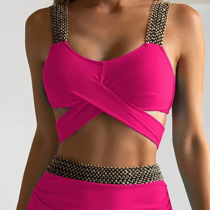 Eleifshe Women Criss Cross Halter Bikini Swimwear Set - Mad Fly Essentials