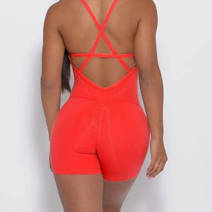 Women Crisscross Backless Fitness Jumpsuit - Jumpsuit - FITTOO - Mad Fly Essentials