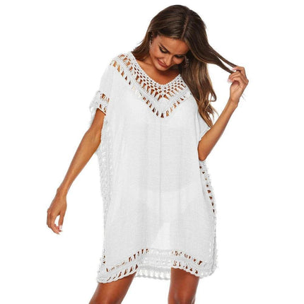 Women Beach Cover Up Coverup Solid Swimsuit Beach Dress - Mad Fly Essentials