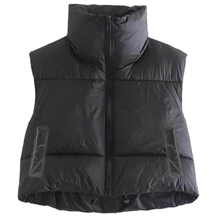 Women Cropped Vest Sleeveless Puffer Jacket - Jacket - Sunsiom - Mad Fly Essentials