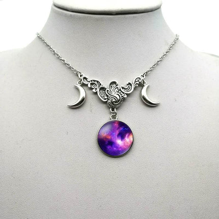 Women Crystal Glass Moon Necklace - Necklace - ESSPOC - Mad Fly Essentials