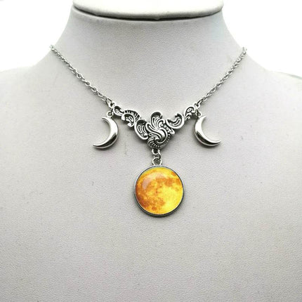 Women Crystal Glass Moon Necklace - Necklace - ESSPOC - Mad Fly Essentials