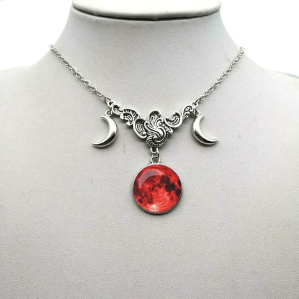 Women Crystal Glass Moon Necklace - Mad Fly Essentials