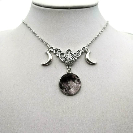 Women Crystal Glass Moon Necklace - Mad Fly Essentials