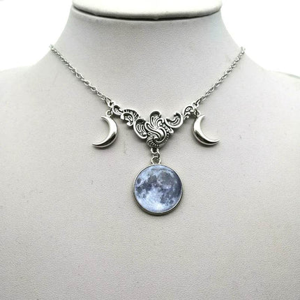 Women Crystal Glass Moon Necklace - Necklace - ESSPOC - Mad Fly Essentials
