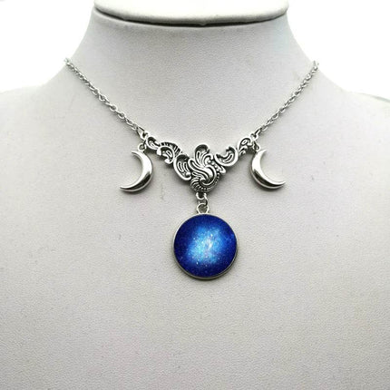 Women Crystal Glass Moon Necklace - Necklace - ESSPOC - Mad Fly Essentials