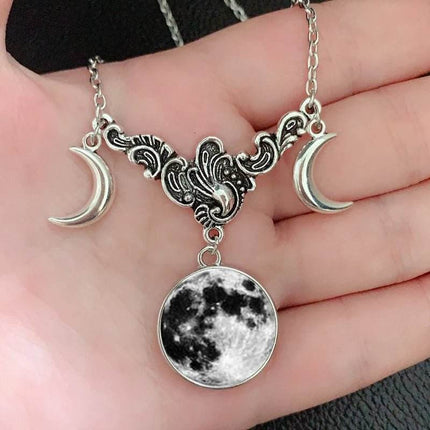 Women Crystal Glass Moon Necklace - Necklace - ESSPOC - Mad Fly Essentials