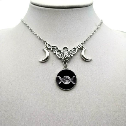 Women Crystal Glass Moon Necklace - Necklace - ESSPOC - Mad Fly Essentials