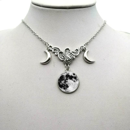 Women Crystal Glass Moon Necklace - Necklace - ESSPOC - Mad Fly Essentials