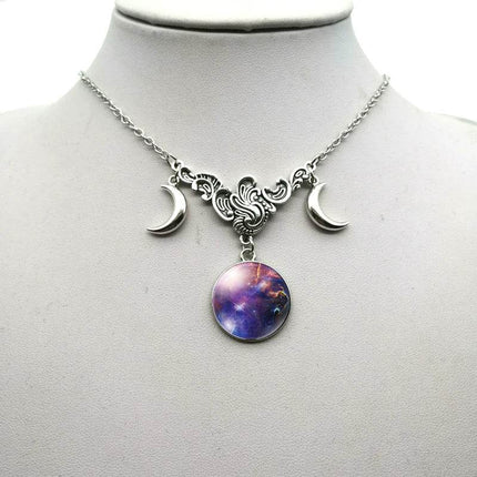 Women Crystal Glass Moon Necklace - Necklace - ESSPOC - Mad Fly Essentials