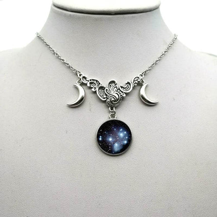Women Crystal Glass Moon Necklace - Necklace - ESSPOC - Mad Fly Essentials