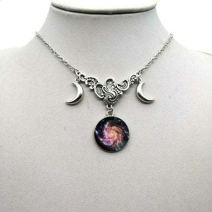 Women Crystal Glass Moon Necklace - Mad Fly Essentials