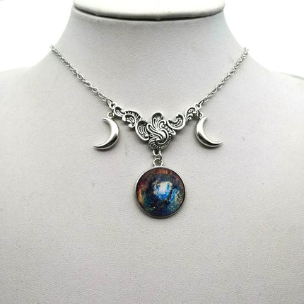 Women Crystal Glass Moon Necklace - Necklace - ESSPOC - Mad Fly Essentials
