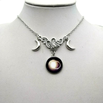 Women Crystal Glass Moon Necklace - Necklace - ESSPOC - Mad Fly Essentials