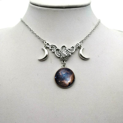 Women Crystal Glass Moon Necklace - Necklace - ESSPOC - Mad Fly Essentials