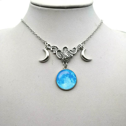 Women Crystal Glass Moon Necklace - Necklace - ESSPOC - Mad Fly Essentials