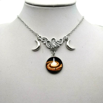 Women Crystal Glass Moon Necklace - Necklace - ESSPOC - Mad Fly Essentials