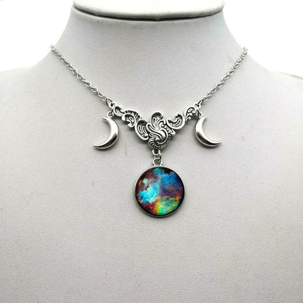 Women Crystal Glass Moon Necklace - Necklace - ESSPOC - Mad Fly Essentials
