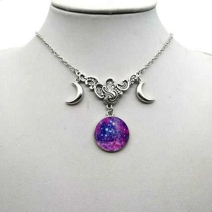 Women Crystal Glass Moon Necklace - Mad Fly Essentials