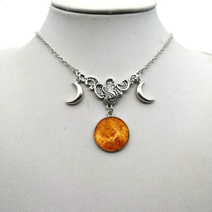 Women Crystal Glass Moon Necklace - Mad Fly Essentials