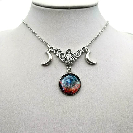 Women Crystal Glass Moon Necklace - Necklace - ESSPOC - Mad Fly Essentials