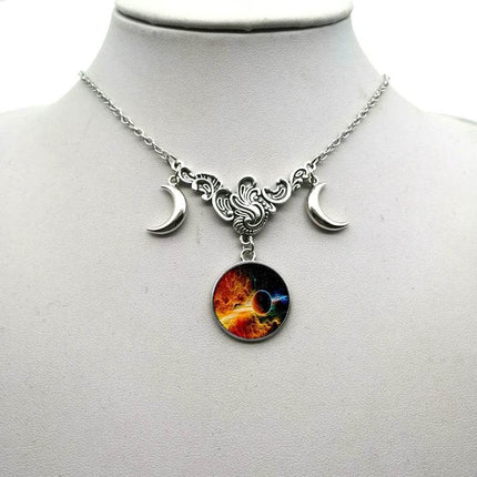 Women Crystal Glass Moon Necklace - Necklace - ESSPOC - Mad Fly Essentials