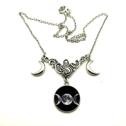 Women Crystal Glass Moon Necklace - Necklace - ESSPOC - Mad Fly Essentials