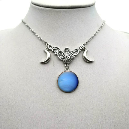 Women Crystal Glass Moon Necklace - Necklace - ESSPOC - Mad Fly Essentials