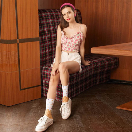 Women Cute Cartoon 4pair Fashion Long Socks - Socks - TOB - Mad Fly Essentials