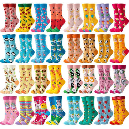 Women Cute Cartoon 4pair Fashion Long Socks - Socks - TOB - Mad Fly Essentials
