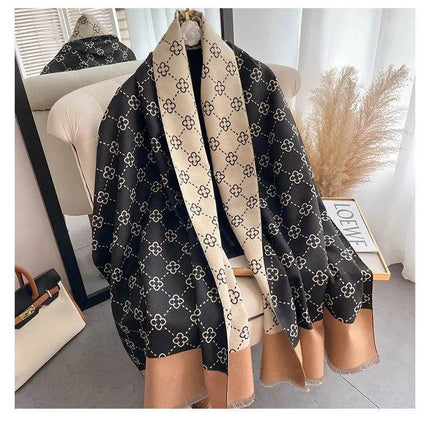 Women Double - Sided Cashmere Pink Scarf Shawl Business Attire - Business Attire - SENAIFEI - Mad Fly Essentials