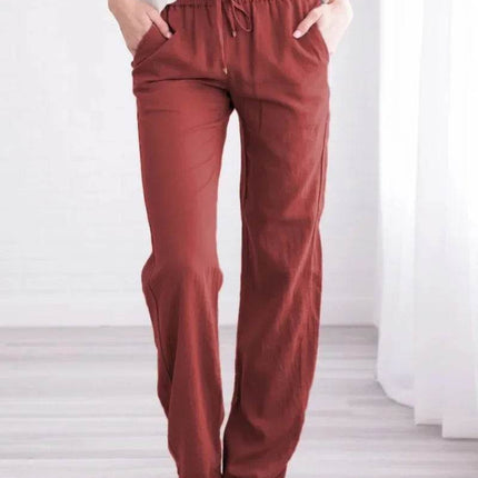 Women Drawstring Casual Wide Leg Pants - Pants - Adyce - Mad Fly Essentials