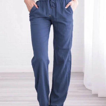 Women Drawstring Casual Wide Leg Pants - Pants - Adyce - Mad Fly Essentials