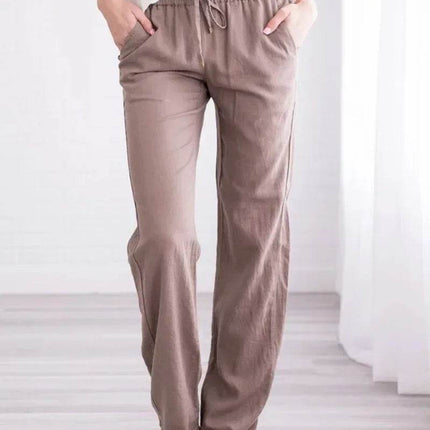 Women Drawstring Casual Wide Leg Pants - Pants - Adyce - Mad Fly Essentials
