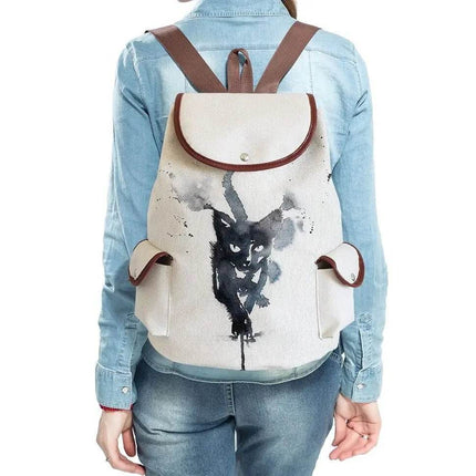 Women Eco - Friendly Cartoon Cat Tote Backpack - Backpack - Reachshore - Mad Fly Essentials