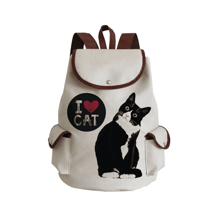 Women Eco-Friendly Cartoon Cat Tote Backpacks - Mad Fly Essentials