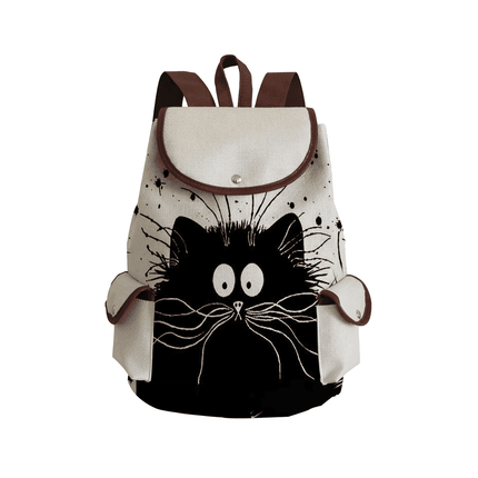 Women Eco - Friendly Cartoon Cat Tote Backpack - Backpack - Reachshore - Mad Fly Essentials