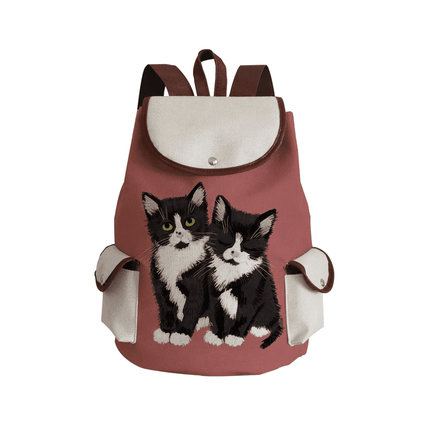 Women Eco-Friendly Cartoon Cat Tote Backpacks - Mad Fly Essentials